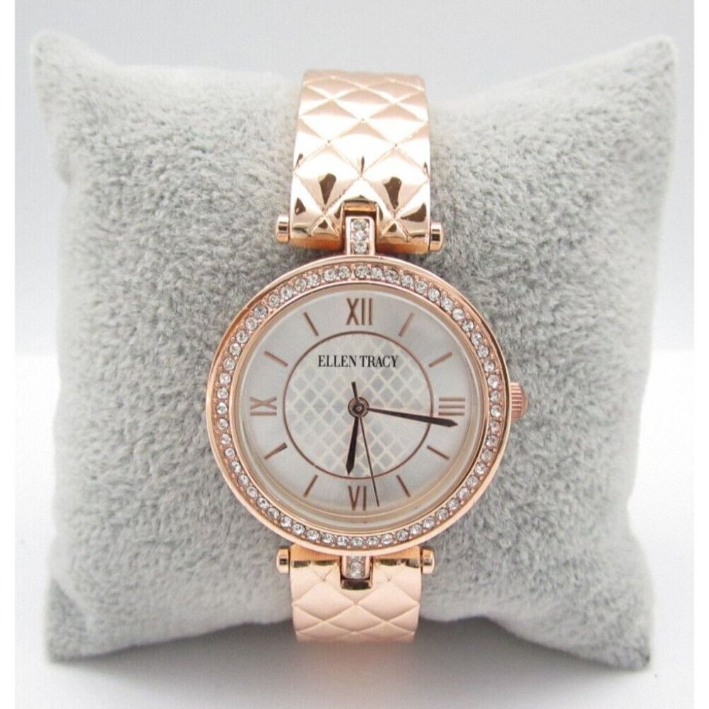 Women Ellen Tracy Quartz WR Analog 30mm Round Watch (H367) "New Battery"